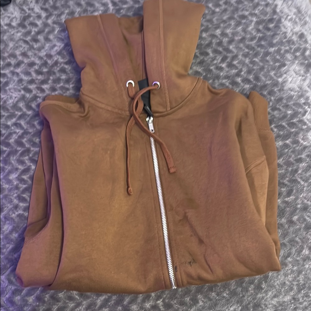 Brown Zip-Up Hoodie
